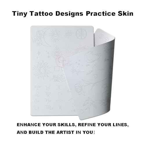 Silicone Tattoo Training Pad 1.5mm Thickness Double Sided Pre-printed Gray Fine Line Tiny Tattoo Practice Skin for Line Practice (1pc)
