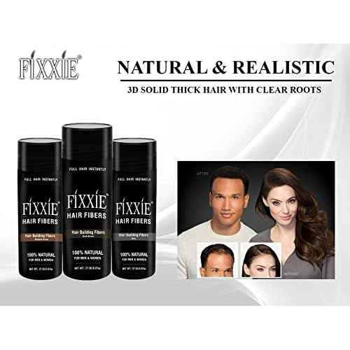 Hair Building Fibers DARK BROWN for Thinning Hair 27.5g Bottle, Hair Fibre Concealer for Hair Loss for Men and Women, Naturally Thicker Looking Hair with Keratin Hair Fibres