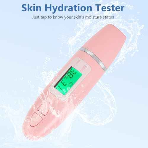Semme Skin Hydration Tester, Analyzer Machine Professional, Digital Skin Oil Sensor, Analyzer Tester Water Oil Monitor LCD Display Monitoring Meter for Face and Body