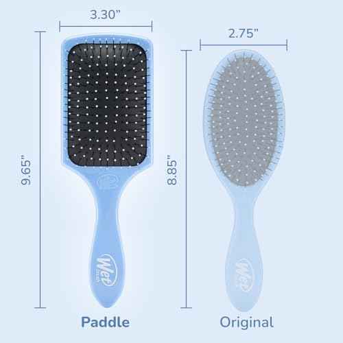 Wet Brush Paddle Detangler Hair Brush, Sky, Ultra-Soft IntelliFlex Bristles with AquaVent Design, Great For Treatment & Mask Application, Women, Men, Wet, Dry and Damaged Hair