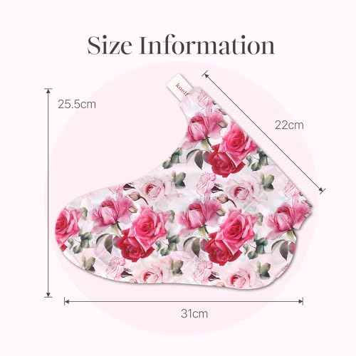 PETITFEE Rose Petal Satin Foot Mask (5pairs) - Intensive Nourishing Socks, Rose Scented Foot Repair Masks with Peptide, Collagen, Shea Butter, Urea for Silky Smooth Feet, Foot Treatment, Body Mask