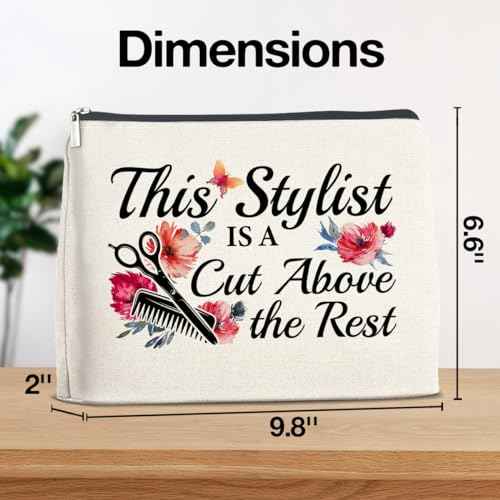 YeleY Hairdresser Gifts for Women, Hair Stylist Makeup Bag, Thank You Gift for Hairstylist, Hair Dresser Appreciation Gift Cosmetic Bag