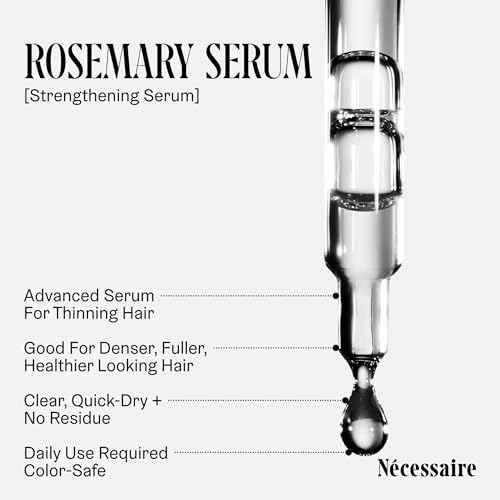 N?cessaire Rosemary Serum | For Denser, Fuller, Healthier Looking Hair Women & Men | 70% Rosemary Water, Oil, Extract + 5% Capixyl¢â| Good For Hair Thinning | Quick-Dry, No Residue | Vegan | 1 fl oz