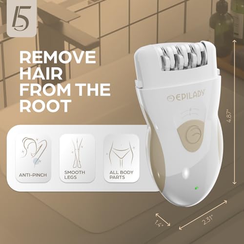 Epilady Legend 5 Rechargeable Cordless Epilator for Women, 56-Tweezer Dual Speed Full Body Hair Removal Device for Legs, Underarms, Bikini & Face, Long-Lasting Smooth Skin, Travel Case Included