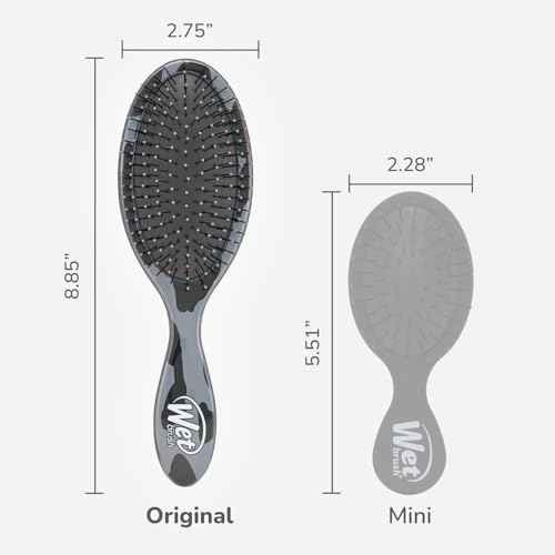 Wet Brush Original Detangler Hair Brush, Dark Gray Leopard (Safari), Ultra-Soft IntelliFlex Bristles, Detangling Bristles Glide Through Tangles (Wet & Dry Hair), Women & Men