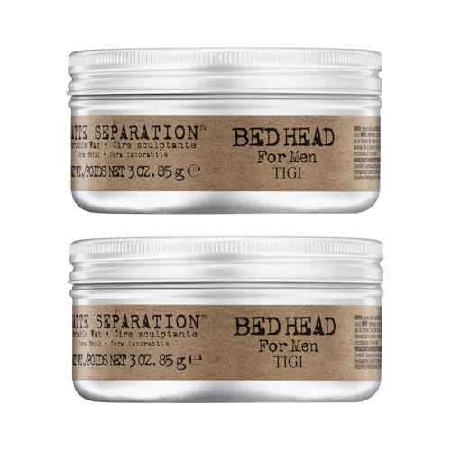 TIGI Bed Head for Men Matte Separation Workable Wax - Use for Strong Hold - For Men's Hairstyles - Use on Damp or Dry Hair - Premium Strong Hold Hair Wax - 3 oz (2 Pack)