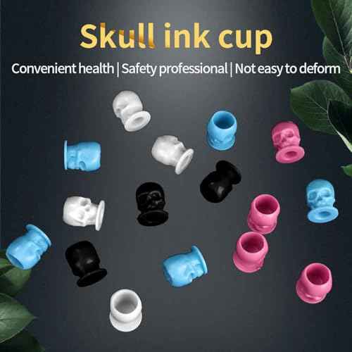 Moricher 200 Pcs 4 Colors Disposable Plastic Tattoo Ink Cups with Base - Tattoo Ink Pigment Caps for Tattooing and Makeup