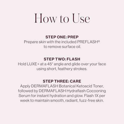 DERMAFLASH LUXE+ Sonic Dermaplaning Tool for Face Peach Fuzz Removal, Anti-Aging and Exfoliation, Pop Pink