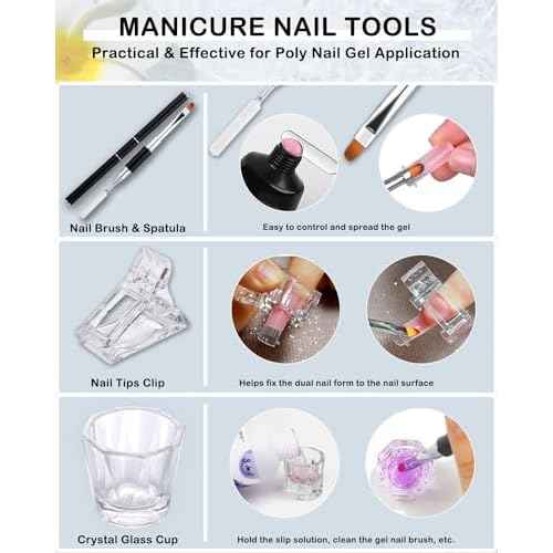 LOUINSTIC Poly Nail Gel Slip Solution - 120ml, 3 in 1 Nail Extension Anti-Stick Liquid, Art Brush Cleanser, for Poly Extension Gel Kit, with Dual-Ended Art Brush