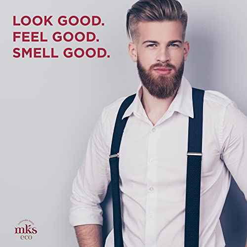 MKS eco for Men Lager Styling Paste, Sandalwood Scent - 4 oz - Flexible Definition - Adds Volume & Texture - With Hemp Seed Oil & Argan Oil - Vegan, Cruelty Free