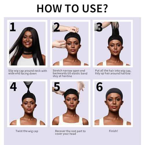 Fandamei Wig Cap, Hair Net for Wigs for Women, 30 CM Large Mesh Wig Cap for Long Hair, Nylon Hair Net Non Slip for Halloween Rave Party Cosplay-Black 2 PCS