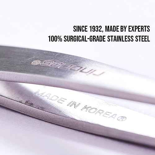 [Premium Hand-Made] Round tip Tweezers, 316 Surgical-Grade Stainless Steel for Safety, Precision tweezers, hair tweezers for plucking, Facial Hair Tweezers for Men & Women, Trim Tweezers