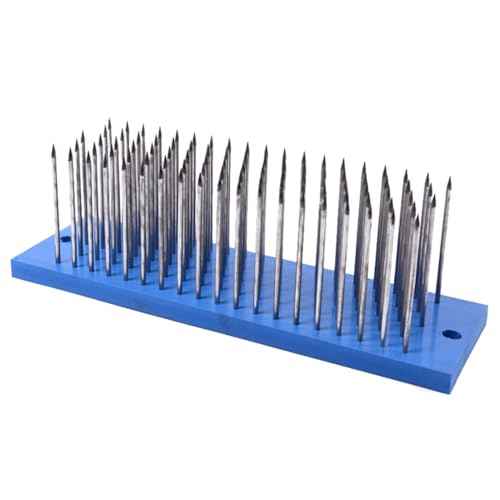 Hair Hackle with 93 Pcs Needles for Combing Bulk Hair Human, Making Lace Wig Tools Weft Tools, Blue