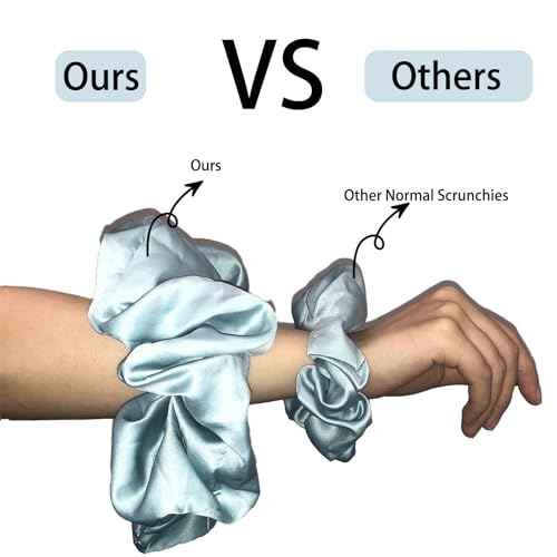 17 Pcs Bsofter Large Satin Scrunchies for Women - Jumbo Sleep Scrunchie,Large Silk Hair Scrunchies Oversized Hair Ties Giant Satin Scrunchy for Thick Hair XXXL