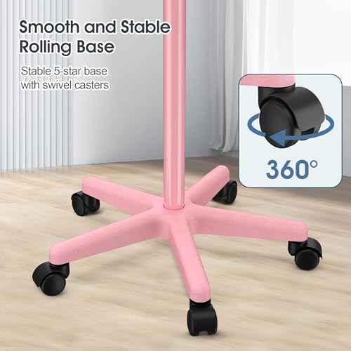 Salon Cart Tray Tattoo Tray for Hair Stylist Salon Trolley Cart with Wheels Rolling Trolley-Pink