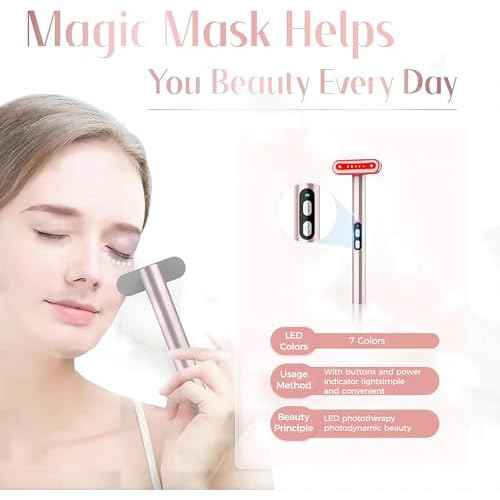 Red-Light-Therapy-for-Face, 7 in 1 LED Light Therapy Eye Equipment for Skin Care at Home Red Light Therapy Face Massager Skin Rejuvenation Light