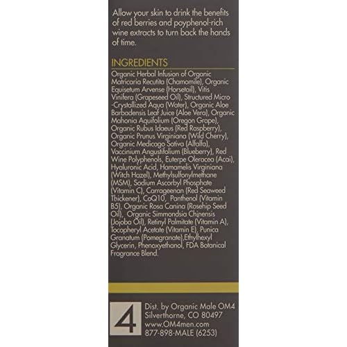 Organic Male OM4 Normal STEP 3: Age-Defying Antioxidant Serum - Men anti-aging light facial Vitamin C solution refines fine lines and wrinkles for men