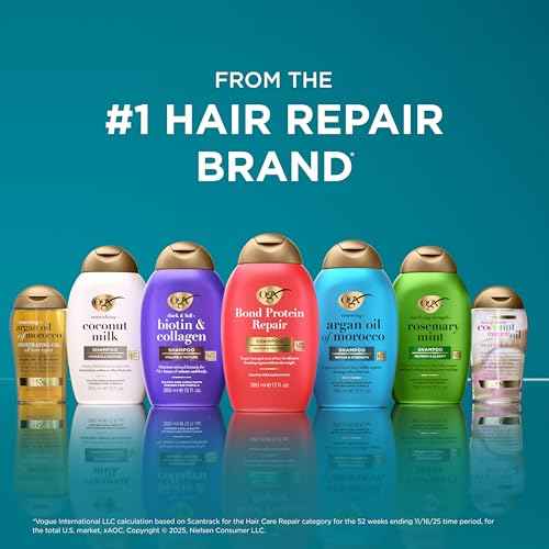 OGX Nourishing + Coconut Milk Moisturizing Shampoo, Hydrating & Restoring Shampoo Moisturizes for Soft Hair After the First Use, Paraben-Free, Sulfate-Free Surfactants, 13 fl. oz
