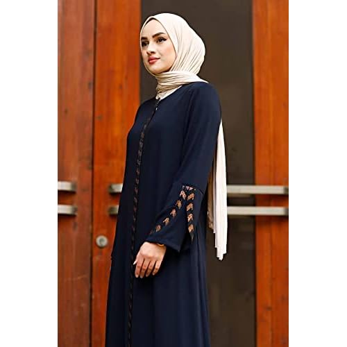 istanbul styles Women's Abaya Long Sleeve Open Quarry Floor Length Zipper Floor Length Turkish Islamic Fashion