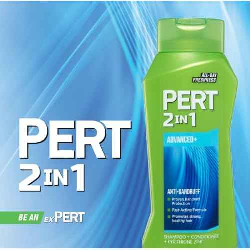 PERT 2 IN 1 Shampoo and Conditioner, Anti-Dandruff, 13.5 Fl. Oz (Pack of 6)