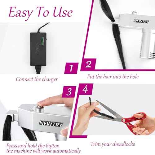 NEWTRY Dreadlocks Machine for Dreadlocks Extensions Creation, Fast & Easy DIY Portable Dreadlocks Maker, Automatic Loc Machine with Multiple Tools