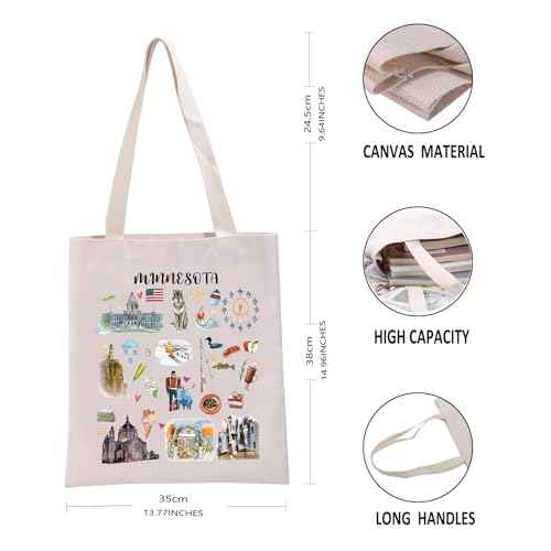 G2TUP Minnesota Gift Tote Bag - Lover's Souvenir Handbag for Tourists and Travelers
