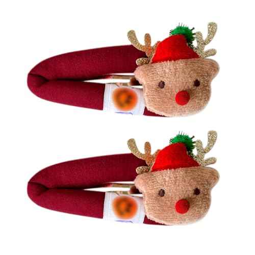Christmas Hair Clips Plush Gingerbread Hair Clip for Women Xmas Hair Barrettes Big Comfortable BB Clips for Thick Curly Red Yellow Hairpins Cute Hair Clip Christmas Hair Accessories for Girls 2Pcs