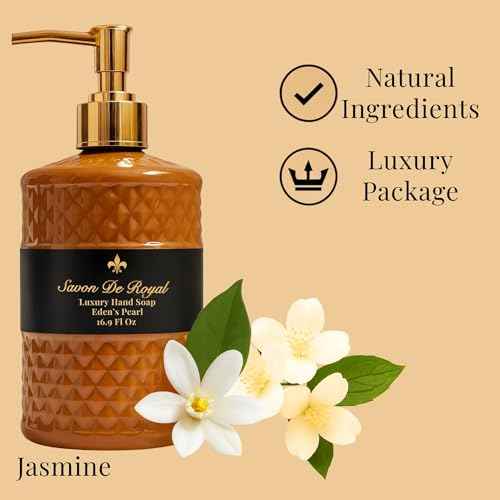 Luxury Pack of 3 Liquid Hand Soap, Jasmine/Musk Vanilla/Vanilla Orange Bathroom Soap Hand Wash Refillable Bottle Gift 50.7 Fl Oz