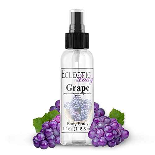 Eclectic Lady Grape Body Spray, 4 ounces, Body Mist for Women with Clean, Light & Gentle Fragrance, Cologne with Soft, Subtle Aroma For Daily Use