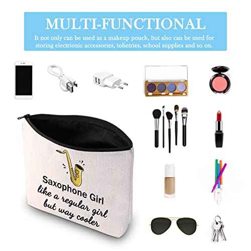 GJTIM Saxophonist Gift Saxophone Player Gift Travel Makeup Bag for Saxophone Lovers (Saxophone Bag)