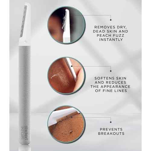 StackedSkincare Dermaplane Razor for Women Face - Professional Facial Razor, Non-electric Face Shaver for Women - Eyebrow Razor & Dermaplaning Tool for Face Exfoliation - Includes Handle & Blade