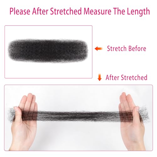 Afro Kinkys Bulk Human Hair For Braiding Afro Kinky-Curly Human Hair Bulk For Mini Twist Hair 22Inchs 50g/pack Bulk Human Braiding Hair For Micro Locs Extensions (1B, 22Inchs,50g/pack)