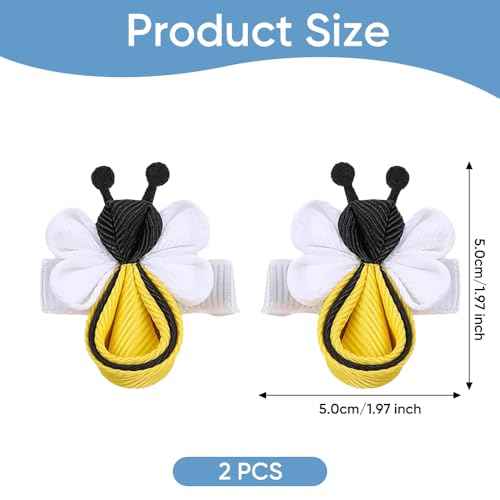 Cute Yellow Hair Clip, Bee Hair Clips, Bee Hair Accessories, Funny Yellow Fabric Spring Hairstyle Barrettes, Birthday, Christmas Gift for Sister, Girlfriend, daughter (2 Pcs)