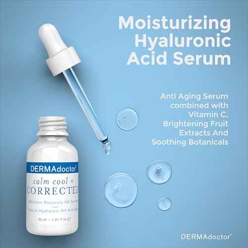 DERMAdoctor Hyaluronic Acid Moisturizer for Face ? Hydrating Niacinamide Face Serum with Vitamin C ? Dermatologist Formulated Hydrating Serum for Sensitive Skin, 1 fl oz