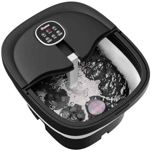HOSPAN Collapsible Foot Spa Electric Rotary Massage, Foot Bath with Heat, Bubble, Remote, and 24 Motorized Shiatsu Massage Balls. Pedicure Foot Spa for Feet Stress Relief - FS02A