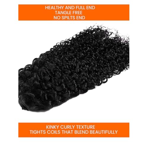 Curly Human Hair Clip in Extensions Brazilian Virgin For Women Soft Double Weft Natural Black Color 3B 3C Kinky Curly Clip Ins 8Pcs 4.23oz 16Inch