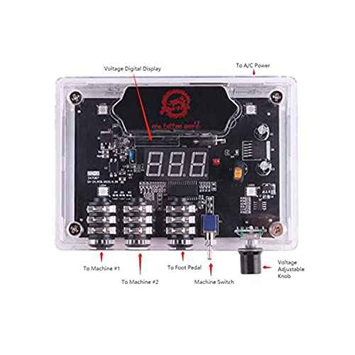 One Tattoo World Transparent Tattoo Power Supply - Precision Control, Innovative Design, Adjustable Voltage with different lights, Dual Machine Compatibility, and Safety Features, OTW-PDCT-1