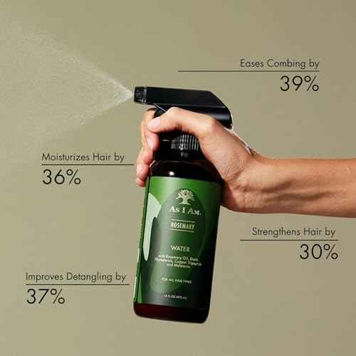 As I Am Rosemary Water 16 oz - Scalp Treatment for Hair Density - with Biotin & Saw Palmetto