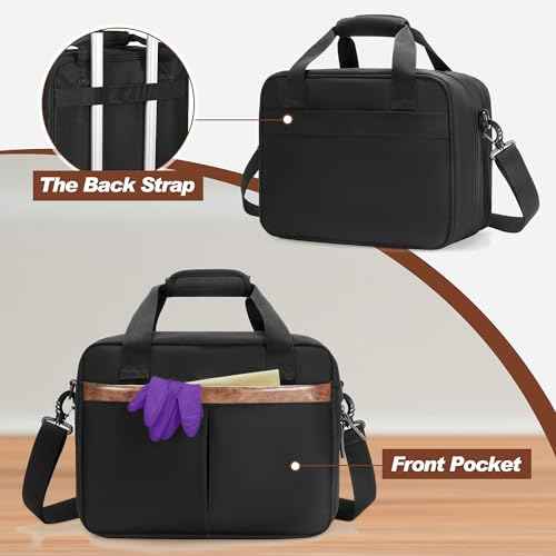 Yarwo Tattoo Kit Travel Bag, Double-layer Tattoo Supplies Carrying Case for Transfer Stencil Printer, Professional Ink Organizer for 24 Bottles, Guns, Equipment and IPAD, Black (PATENT DESIGN)