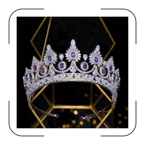 Aoligrace Luxury 5A Level Cubic Zirconia Bridal Tiaras for Wedding Quinceanera CZ Crowns Pageant Headpiece Hair Accessories