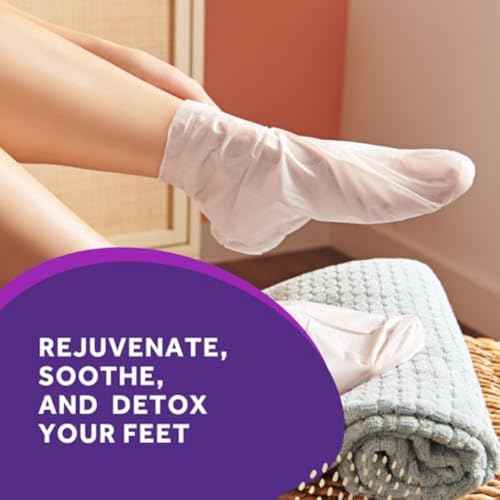 Amop? PediMask 20-Minute Foot Mask, Intensely Moisturizing Socks, Rejuvenates & Soothes, Self-Care, w/ Lavender Oil, Urea, a Blend of Moisturizers & Vitamin Complex for Long Lasting Hydration, 3 pair