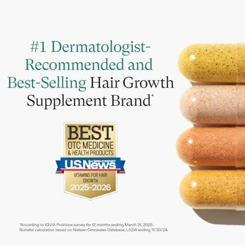 Nutrafol Women's Hair Growth Supplements and Hair Serum, Ages 18-44, Clinically Tested for Visible Thickness and Strength - 1 Month Supply, 1.7 Fl Oz Bottle