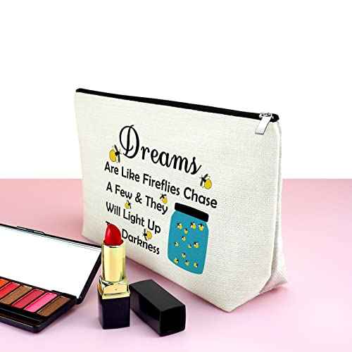 Mxrymvu Firefly Lover Gift Makeup Bag Firefly Themed Gifts Inspirational Cosmetic Bag for Women Encourage Present for Friend Sister Coworker Christmas Birthday Present