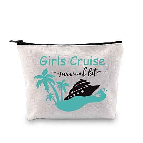 GJTIM Cruise Trip Vacation Gift Cruise Vacation Party Favor Girls Cruise Survival Kit Zipper Pouch Cruising Gift for Cruise Lovers (Survival Girls Cruise)