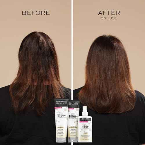 John Frieda ULTRAfiller+ Thickening Conditioner, Strengthening Conditioner for Damaged or Thin Hair, Infused with Biotin and Hyaluronic Acid to Strengthen Hair for Thicker Fuller Results, 8.3 Oz