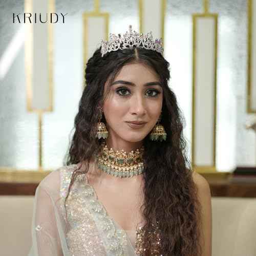 Crown Headpiece Headband Tiara for Girl Bride Wedding Hair Accessories for Bridal Birthday Party Christmas New Year Gifts Hair Band Silver
