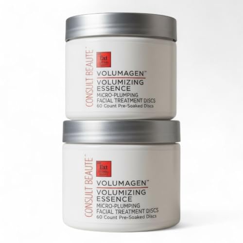 Consult Beaute Volumagen Volumizing Essence Micro Plumping Facial Treatment Discs - Hyaluronic Acid - Collagen - Skin Hydrating - Twin Pack 120 Count