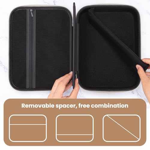Noverlife Large Hard Clipper Case for Barbers, Portable Hair Cutting Barber Supplies Organizer Bag, Mens Trimmers Box, Hair Salon Carrying Bag for Men Razor Guard Grooming Kits Storage