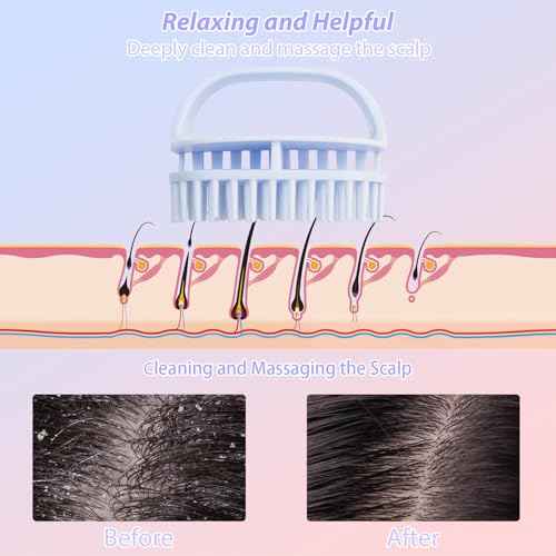 DUAIU Hair Oil Applicator with 2PCS Scalp Massager, Silicone Root Comb Applicator Bottle and Silicone Shampoo Brush Set, Scalp Scrubber Bottle for Hair Dye and Care