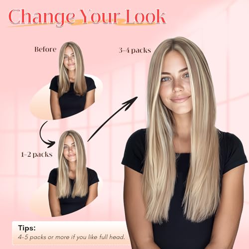S-noilite U Tip Hair Extensions 100% Real Remy Human Hair Upgraded Micro Ring K Tip Extensions Pre Bonded Keratin Hair Extensions 50g/50 Stands 22 Inch Ash Blonde Highlighted Bleach Blonde
